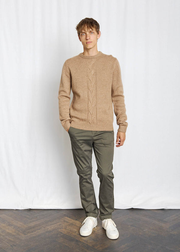 BS Tormod Regular Fit Stickat - Brown