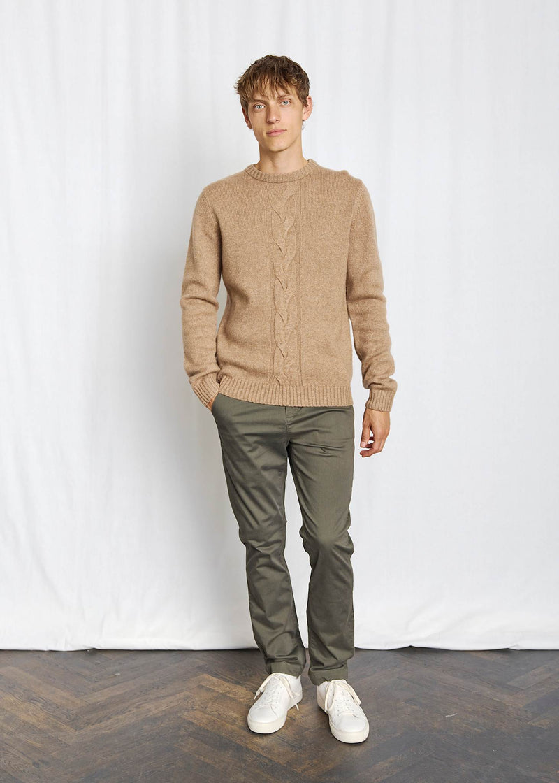 BS Tormod Regular Fit Stickat - Brown