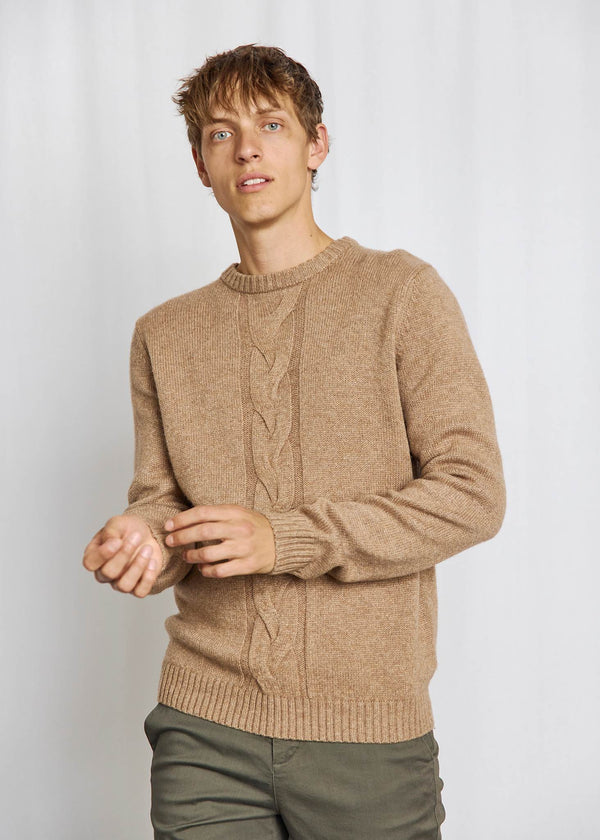BS Tormod Regular Fit Stickat - Brown