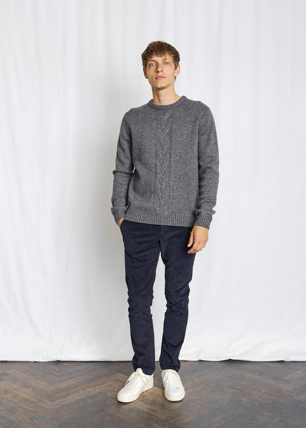 BS Tormod Regular Fit Stickat - Grey