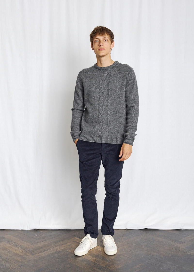 BS Tormod Regular Fit Stickat - Grey