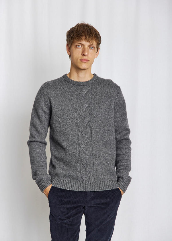 BS Tormod Regular Fit Stickat - Grey