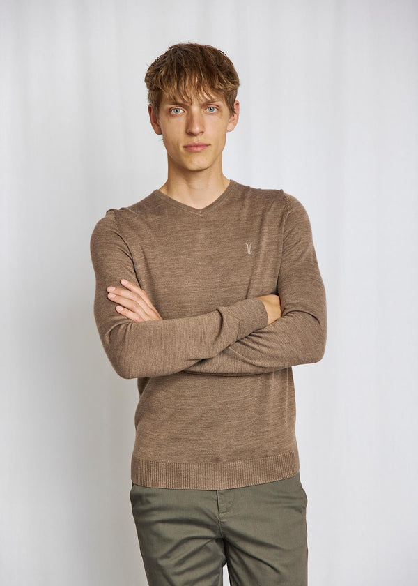 BS Uranus Regular Fit Stickat - Brown
