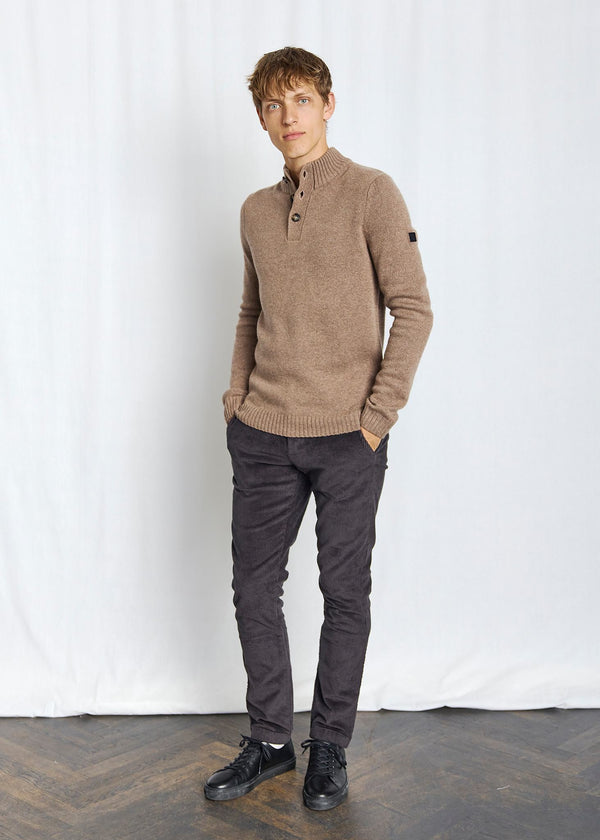 BS Alrek Regular Fit Stickat - Brown