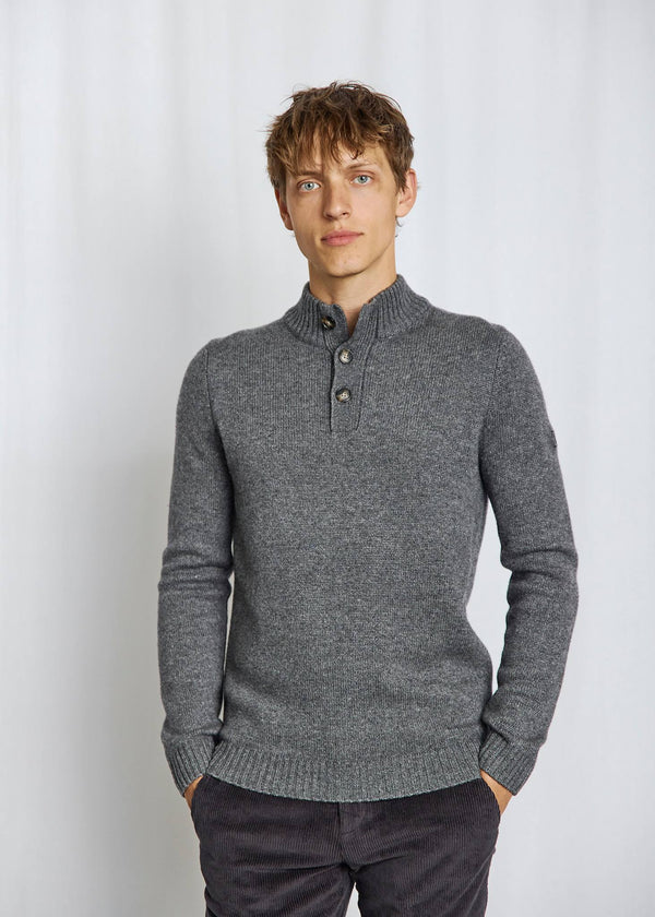 BS Alrek Regular Fit Stickat - Grey