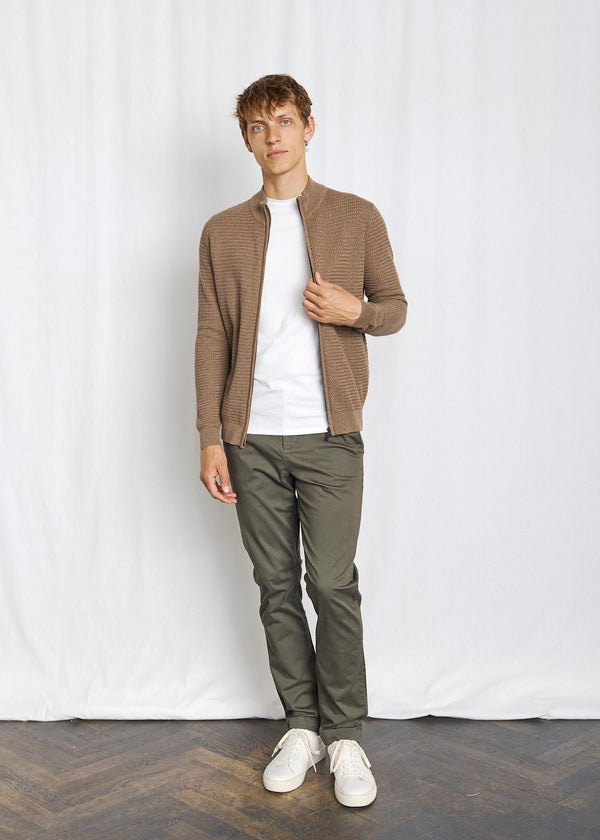 BS Waldis Regular Fit Stickat - Brown