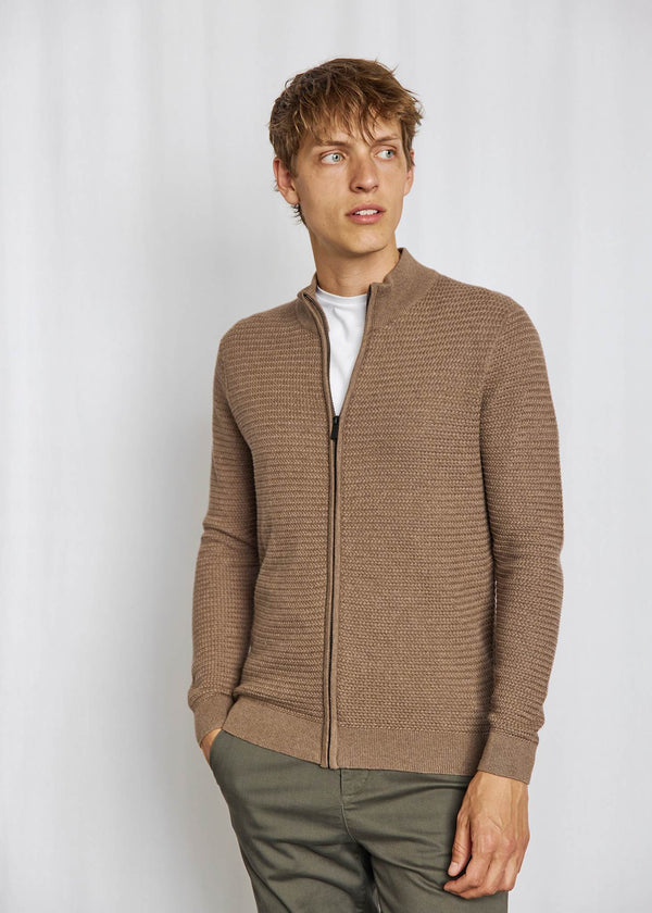 BS Waldis Regular Fit Stickat - Brown