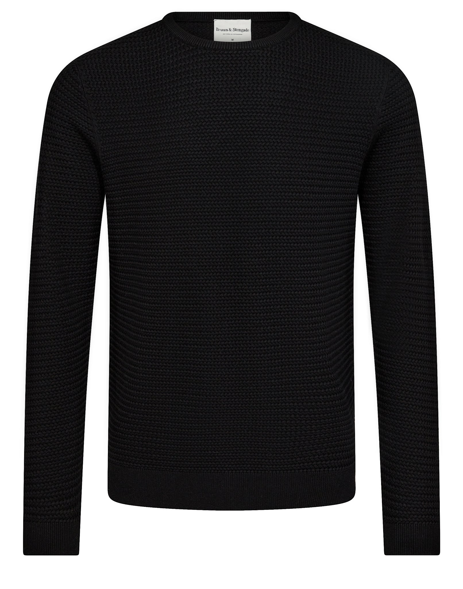 BS Arnlaug Regular Fit Stickat - Black