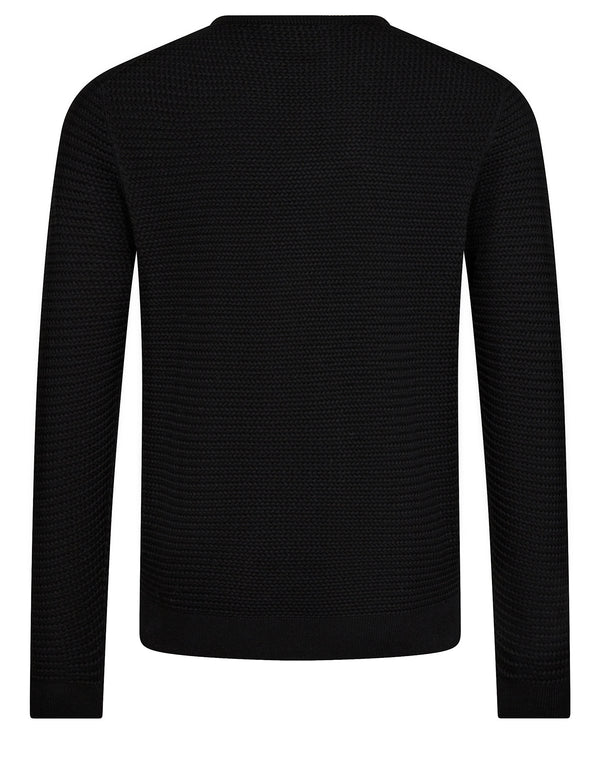 BS Arnlaug Regular Fit Stickat - Black
