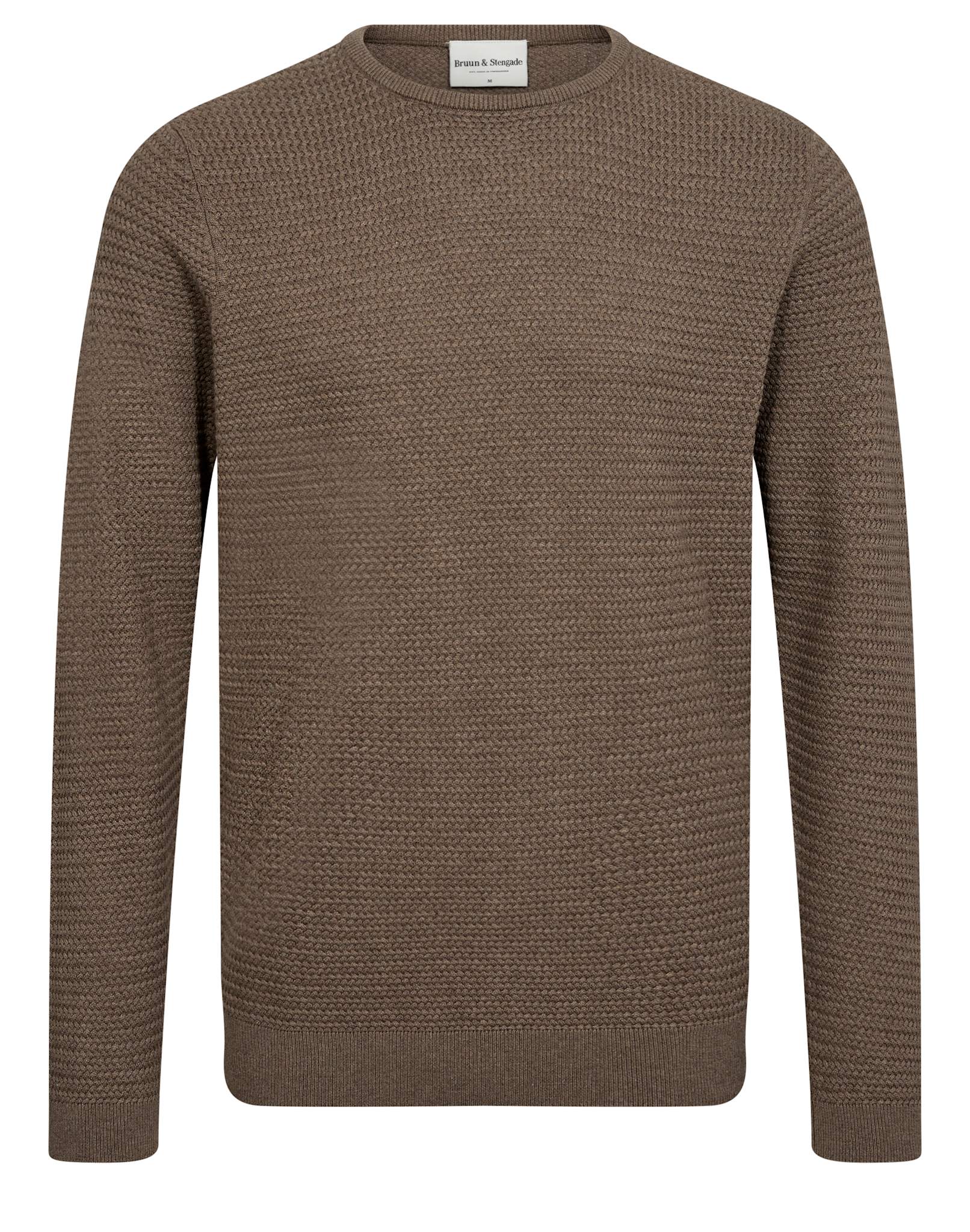 BS Arnlaug Regular Fit Stickat - Brown