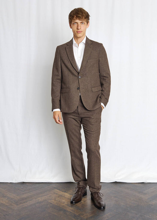 BS Rapallo Classic Fit Kostymbyxor - Brown