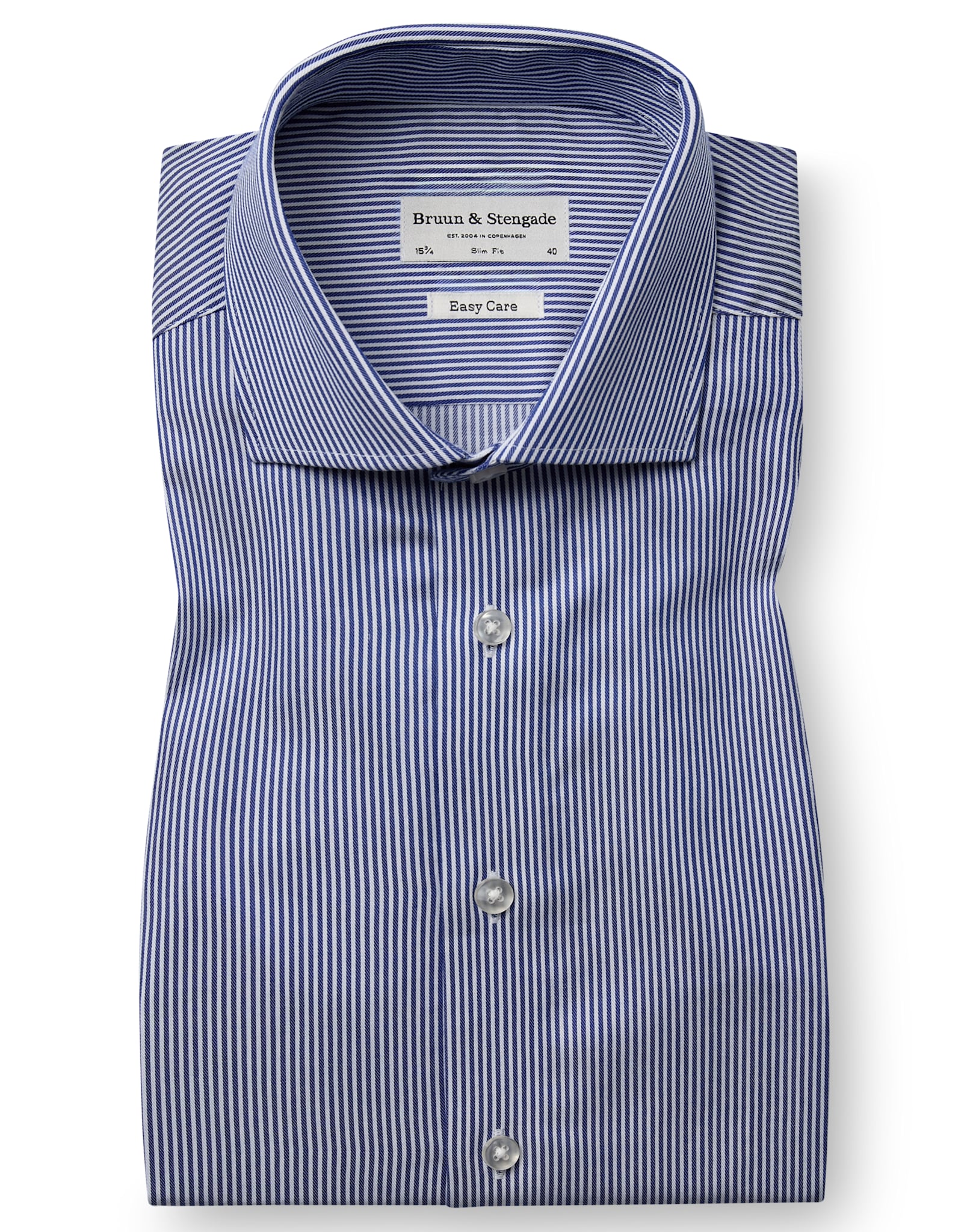 BS Alvarez Slim Fit Skjorta - Dark Blue/White