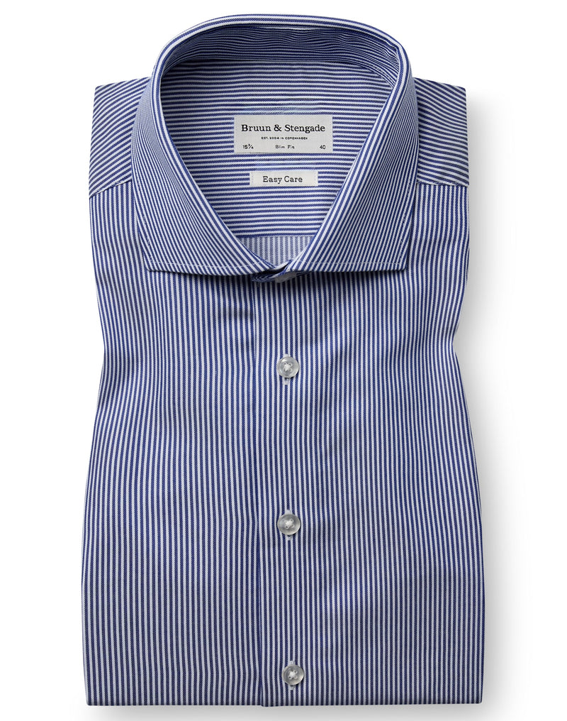 BS Alvarez Slim Fit Skjorta - Dark Blue/White