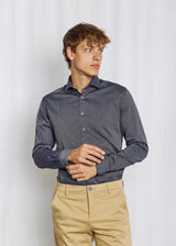 BS Gray Slim Fit Skjorta - Navy