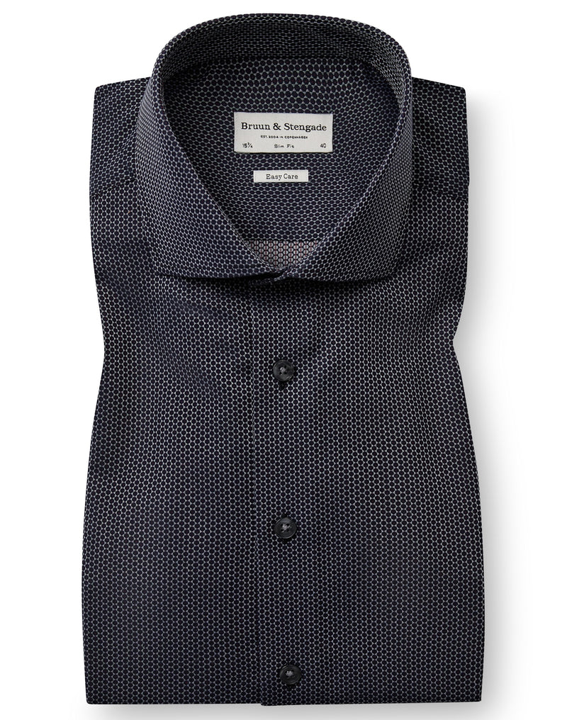 BS Gray Slim Fit Skjorta - Navy