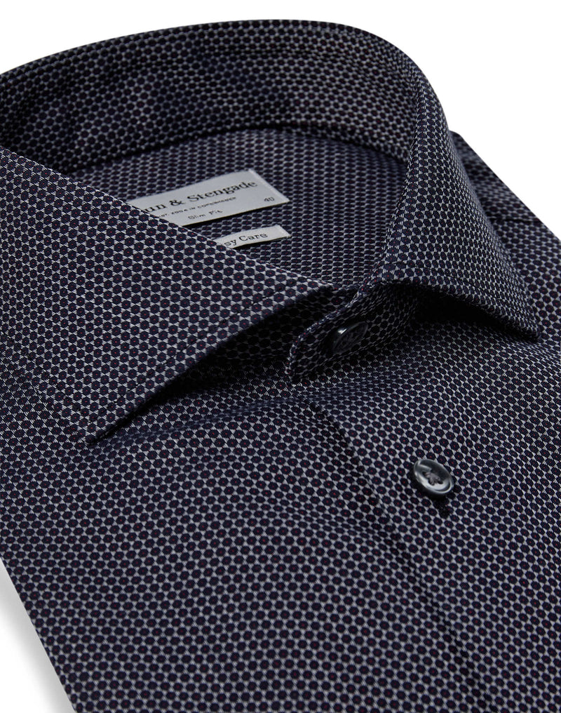 BS Gray Slim Fit Skjorta - Navy