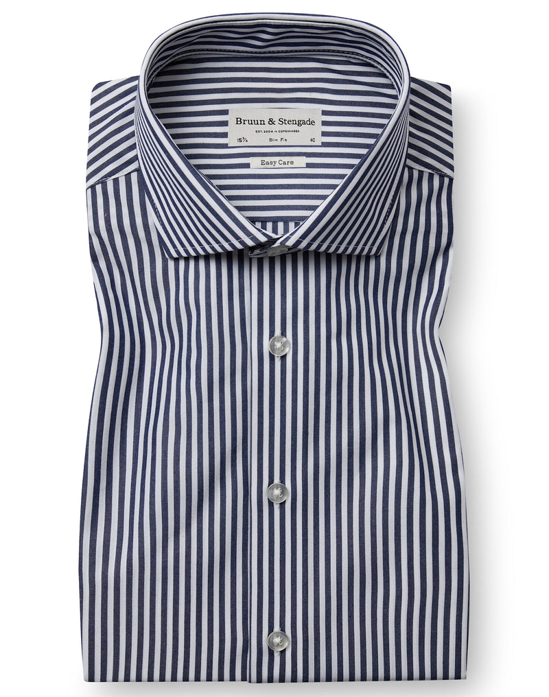 BS Rodriguez Slim Fit Skjorta - Navy/White