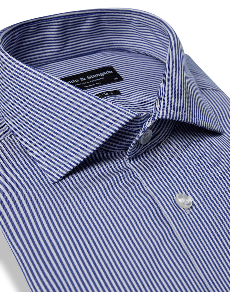 BS Yordan Modern Fit Skjorta - Dark Blue/White