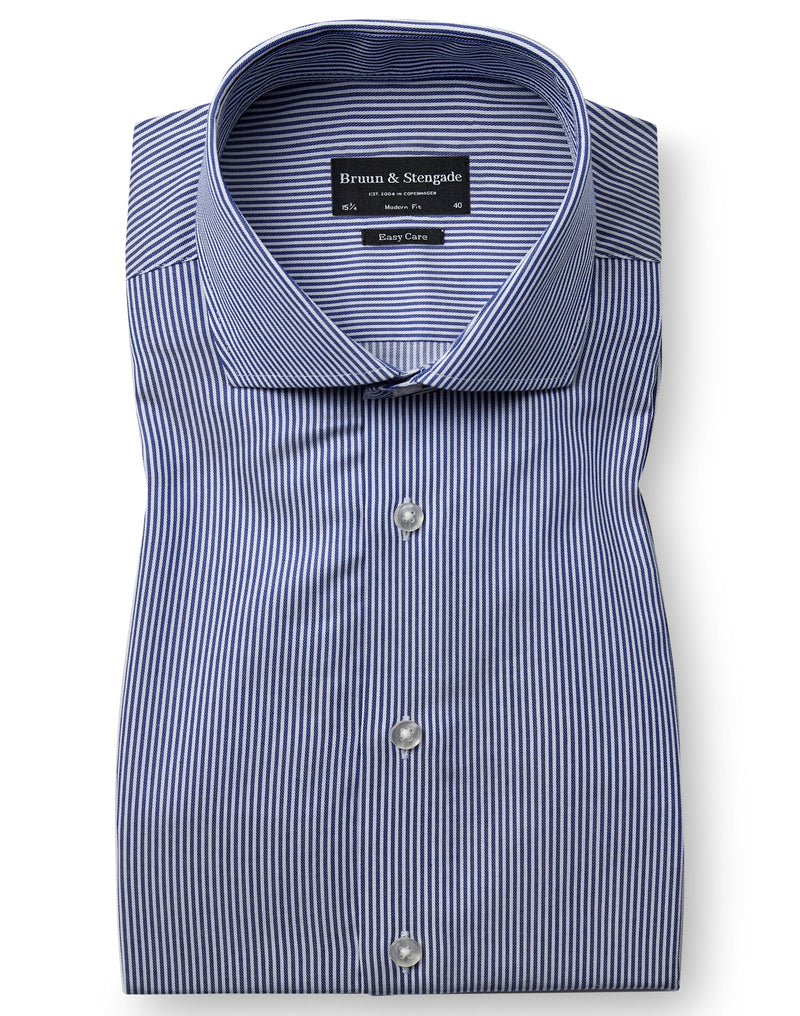 BS Yordan Modern Fit Skjorta - Dark Blue/White