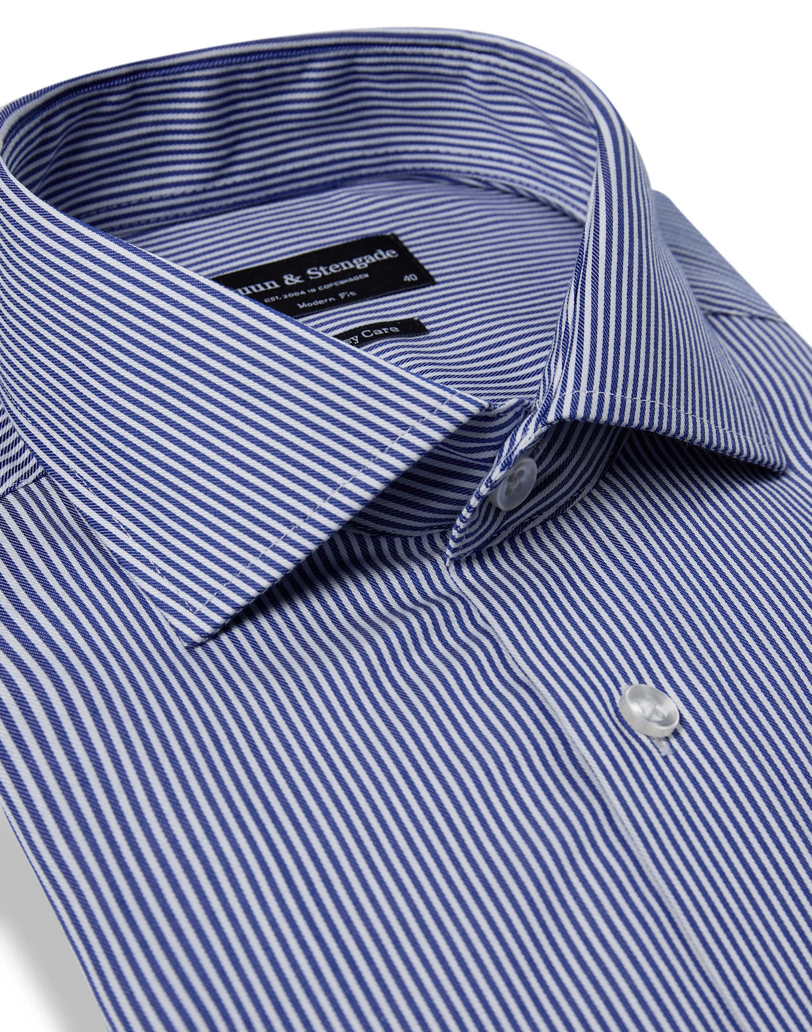 BS Yordan Modern Fit Skjorta - Dark Blue/White