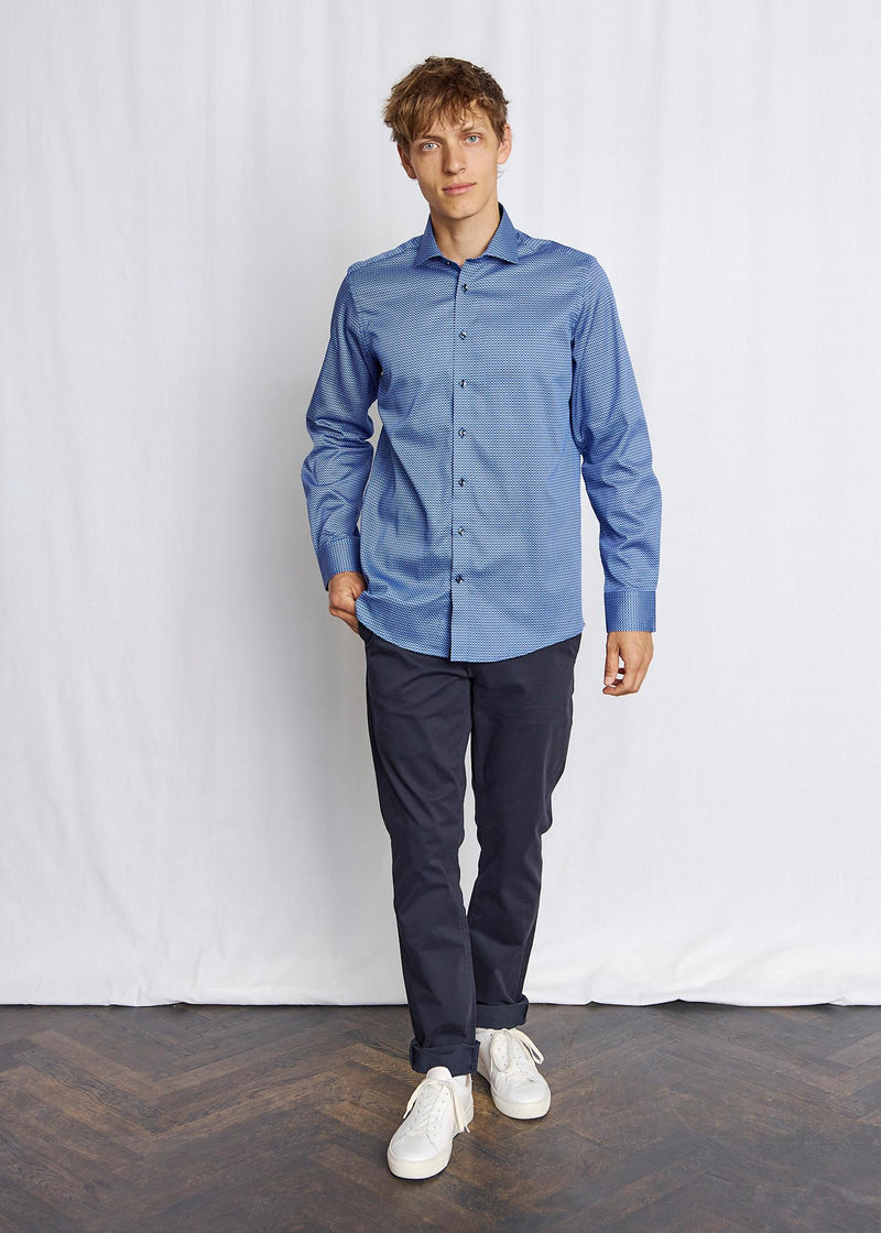 BS Madsen Modern Fit Skjorta - Blue