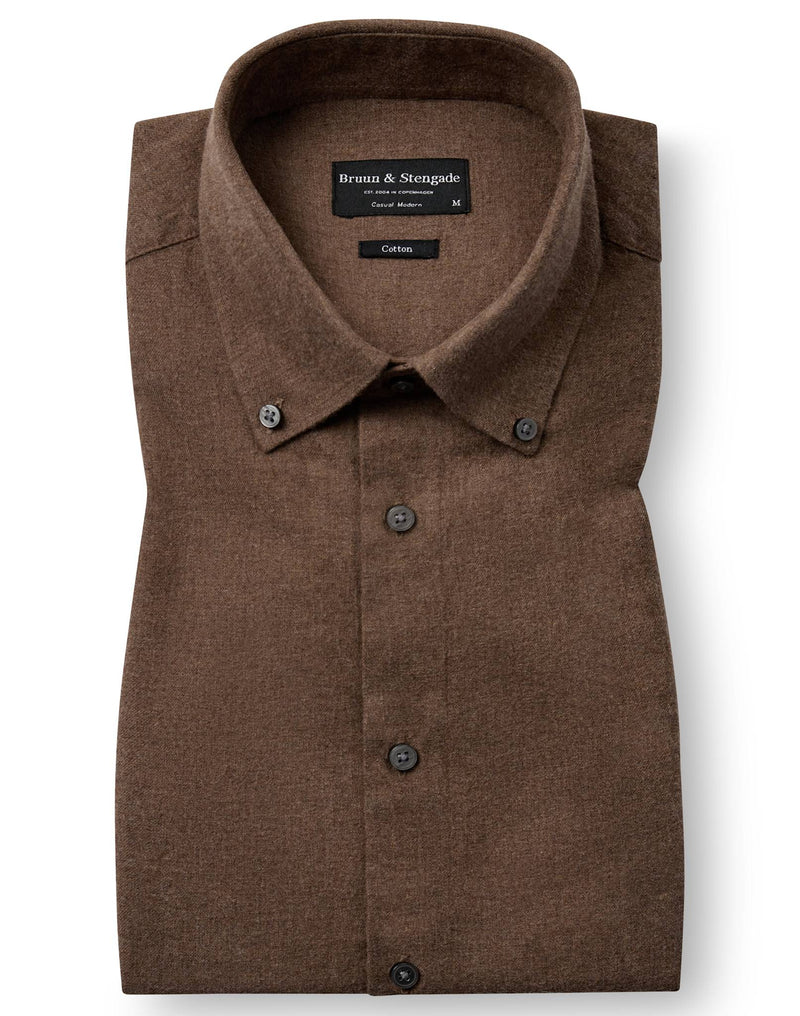 BS Faruk Casual Modern Fit Skjorta - Brown