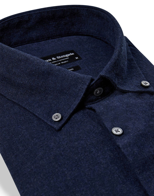 BS Faruk Casual Modern Fit Skjorta - Dark Blue