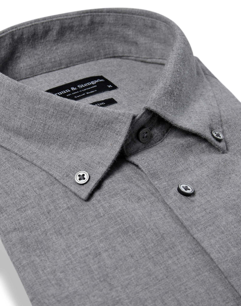 BS Faruk Casual Modern Fit Skjorta - Light Grey