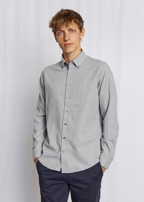 BS Faruk Casual Modern Fit Skjorta - Light Grey
