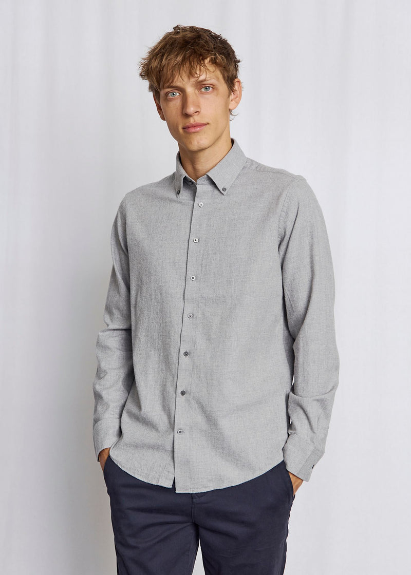BS Faruk Casual Modern Fit Skjorta - Light Grey