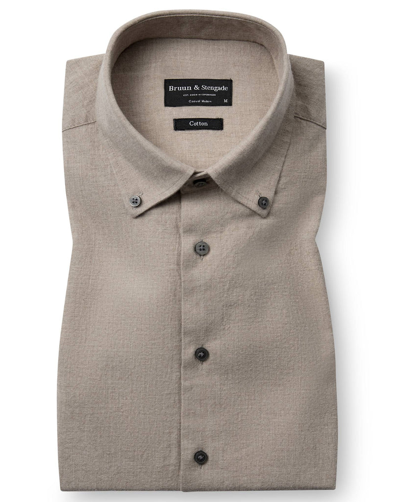 BS Faruk Casual Modern Fit Skjorta - Sand