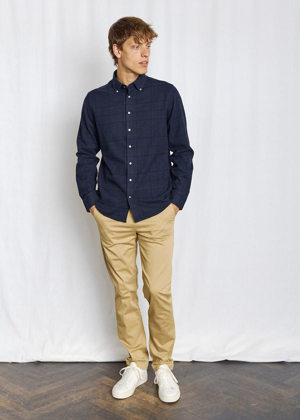 BS Akhlaq Casual Modern Fit Skjorta - Thunder