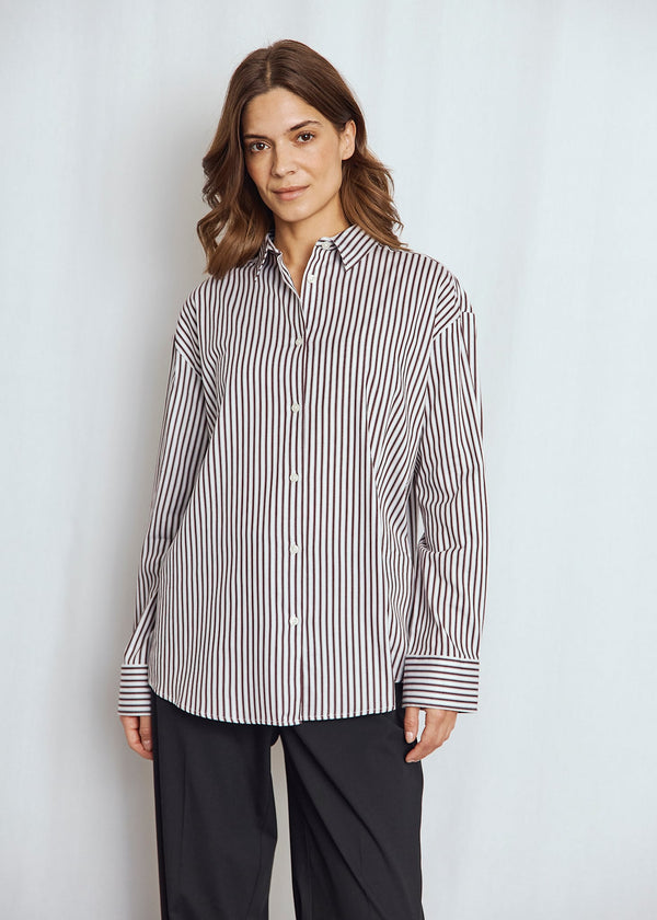 BS Karita Regular Fit Skjorta - Bordeaux/White