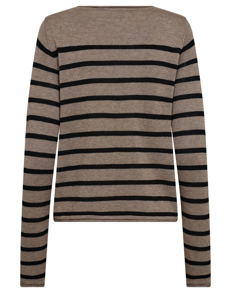 BS Ophelia Regular Fit Stickat - Brown/Black