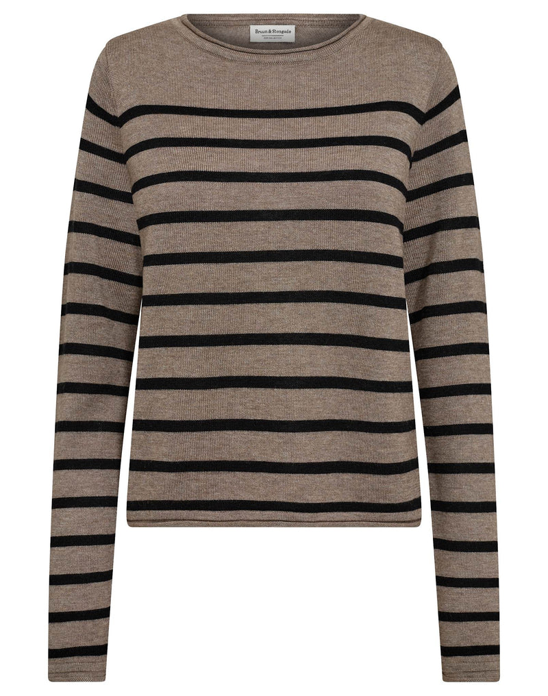 BS Ophelia Regular Fit Stickat - Brown/Black
