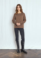 BS Ophelia Regular Fit Stickat - Dark Brown