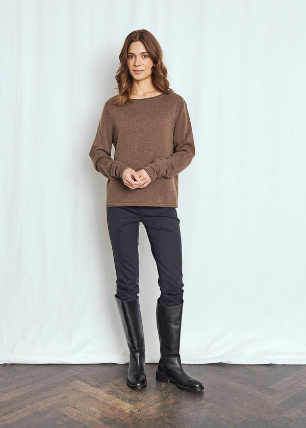 BS Ophelia Regular Fit Stickat - Dark Brown