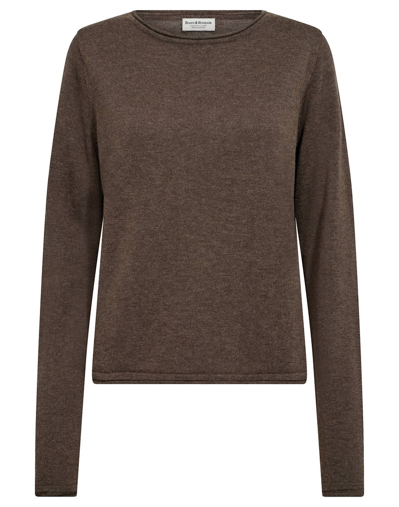 BS Ophelia Regular Fit Stickat - Dark Brown