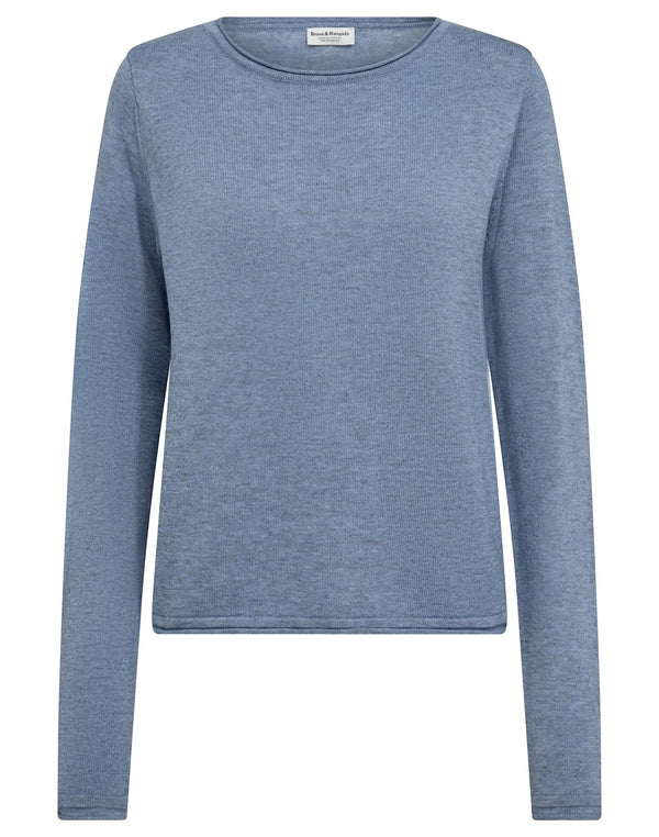 BS Ophelia Regular Fit Stickat - Dusty Blue