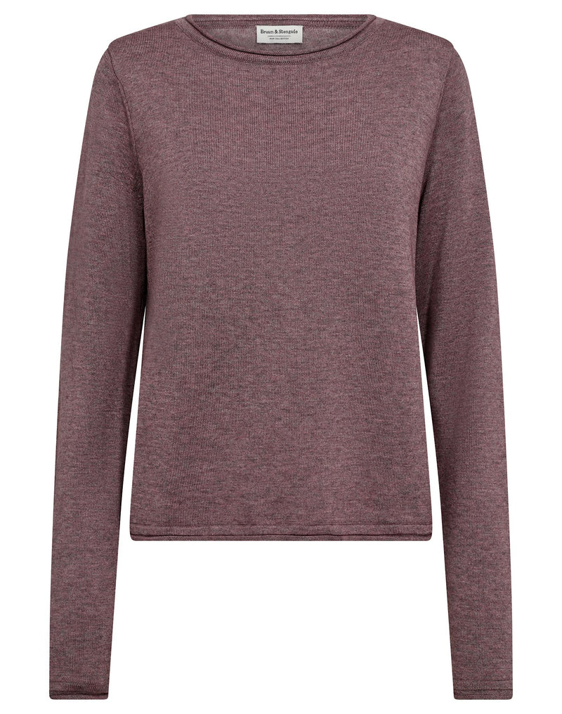 BS Ophelia Regular Fit Stickat - Plum