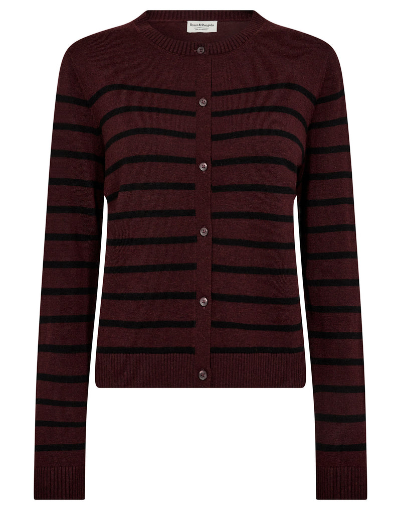 BS Kjersti Regular Fit Stickat - Bordeaux/Black