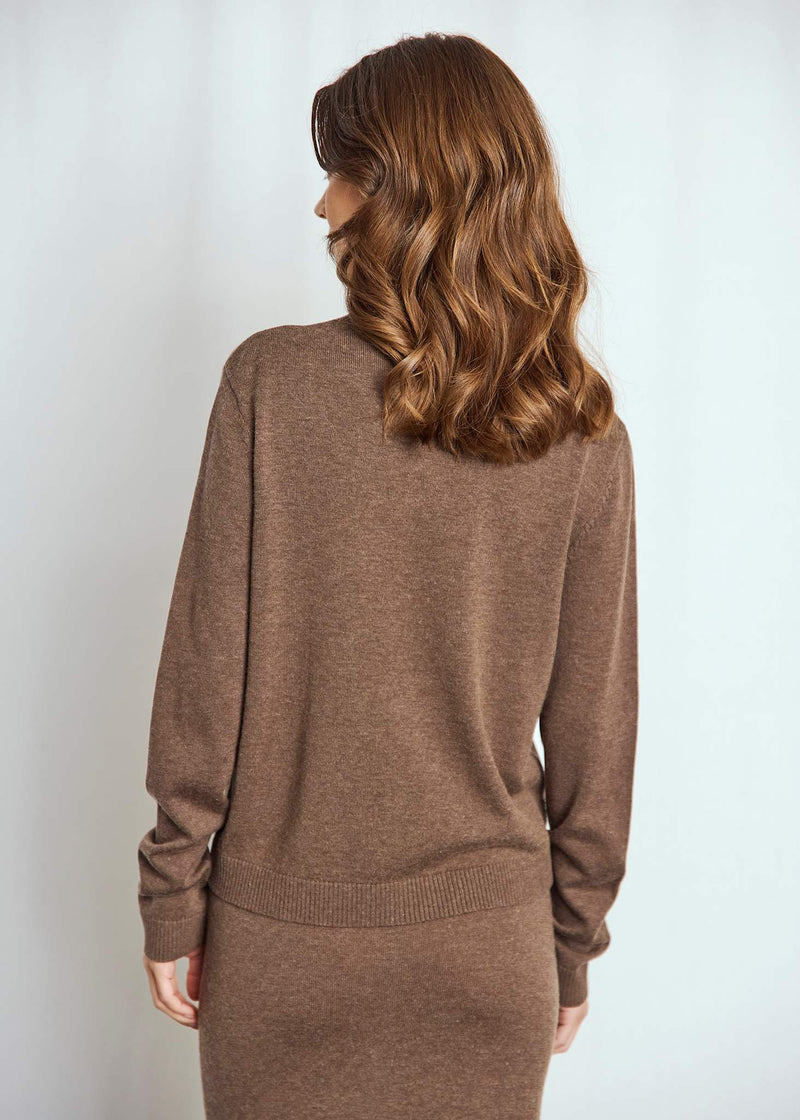 BS Kjersti Regular Fit Stickat - Dark Brown