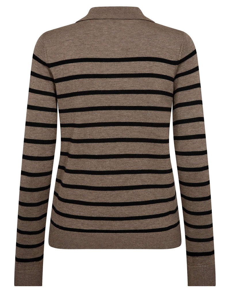 BS Eirin Regular Fit Stickat - Brown/Black