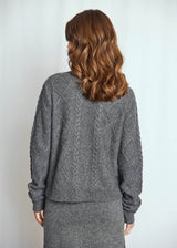 BS Marita Regular Fit Stickat - Dark Grey