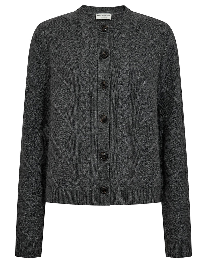 BS Marita Regular Fit Stickat - Dark Grey