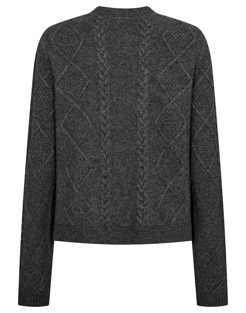 BS Marita Regular Fit Stickat - Dark Grey