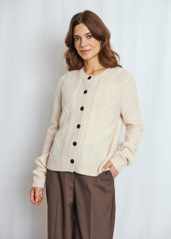 BS Marita Regular Fit Stickat - Ecru