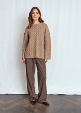 BS Miranda Regular Fit Stickat - Brown