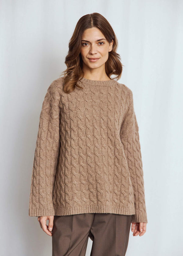 BS Miranda Regular Fit Stickat - Brown