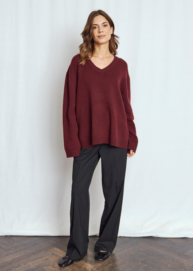 BS Lina Regular Fit Stickat - Bordeaux